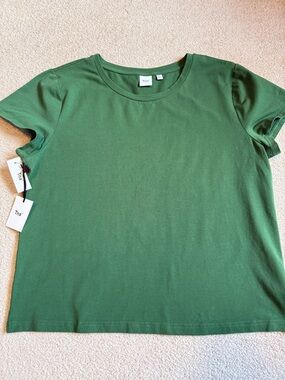 🆕 TNA Chill Ortiz Cropped Tee - dark emerald - sz 2XL